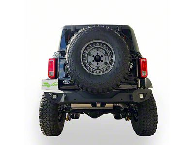 HD Rear Bumper with LED Cubes; Black (21-25 Bronco, Excluding Raptor)