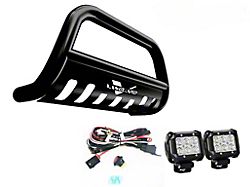 Bull Bar with 2.50-Inch LED Cube Lights; Black (11-21 Jeep Grand Cherokee WK2)