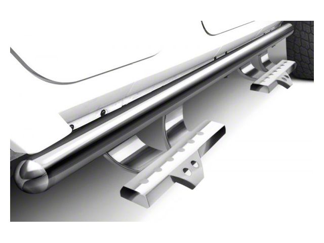 V Signature Side Step Bars; Stainless Steel (05-23 Tacoma Double Cab)