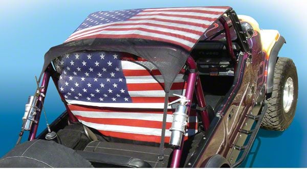 KoolBreez Sun Screen Brief Top; American Flag (97-06 Jeep Wrangler TJ)