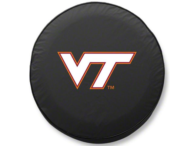 Virginia Tech University Spare Tire Cover; Black (66-18 Jeep CJ5, CJ7, Wrangler YJ, TJ & JK)