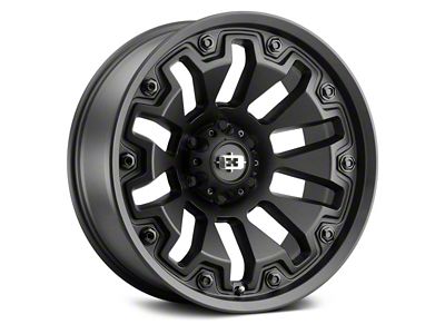 Vision Off-Road Armor Satin Black with Black Bolt Inserts 6-Lug Wheel; 20x9; 12mm Offset (04-15 Titan)