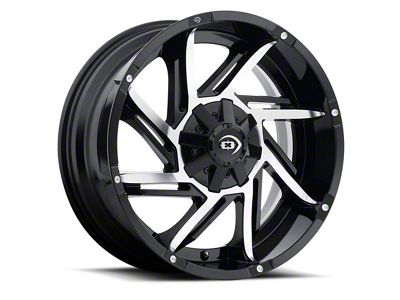 Vision Off-Road Prowler Gloss Black Machined 6-Lug Wheel; 20x9; -12mm Offset (04-15 Titan)