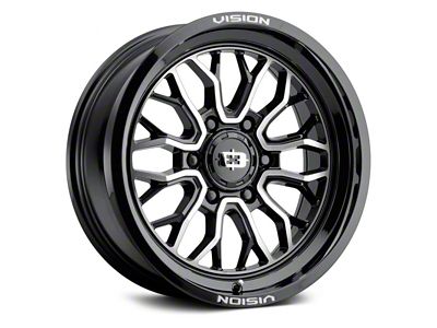 Vision Off-Road Riot Gloss Black Machined 6-Lug Wheel; 20x10; -25mm Offset (04-15 Titan)