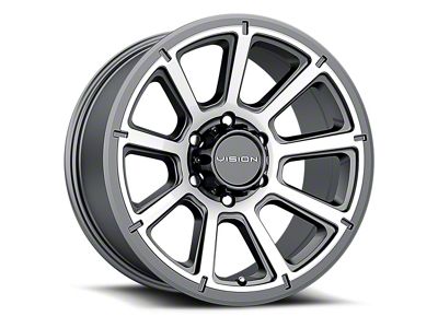 Vision Off-Road Turbine Gunmetal Machined Face 6-Lug Wheel; 18x9; 18mm Offset (04-15 Titan)