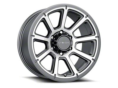 Vision Off-Road Turbine Gunmetal Machined Face 6-Lug Wheel; 20x9; 18mm Offset (04-15 Titan)