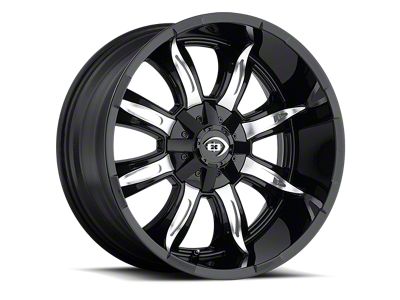 Vision Off-Road Prowler Gloss Black Machined 6-Lug Wheel; 17x9; -12mm Offset (05-15 Tacoma)