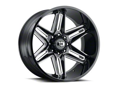 Vision Off-Road Razor Gloss Black Milled 6-Lug Wheel; 24x12; -51mm Offset (05-15 Tacoma)