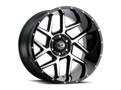 Vision Off-Road Sliver Gloss Black Machined 6-Lug Wheel; 22x12; -57mm Offset (17-24 Titan)