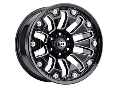 Vision Off-Road Armor Gloss Black Milled 6-Lug Wheel; 18x9; -12mm Offset (10-24 4Runner)