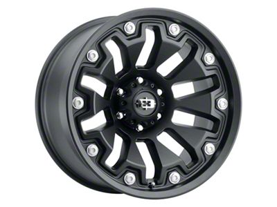 Vision Off-Road Armor Satin Black with Black Bolt Inserts 6-Lug Wheel; 18x9; -12mm Offset (10-24 4Runner)