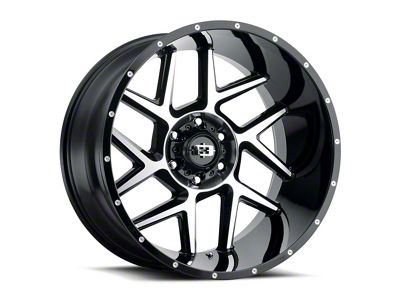 Vision Off-Road Sliver Gloss Black Machined 6-Lug Wheel; 20x9; 0mm Offset (21-24 Bronco, Excluding Raptor)