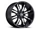 Vision Off-Road Manic Gloss Black Machined Wheel; 18x9; -12mm Offset (93-98 Jeep Grand Cherokee ZJ)