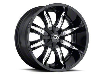 Vision Off-Road Manic Gloss Black Machined Wheel; 18x9 (97-06 Jeep Wrangler TJ)