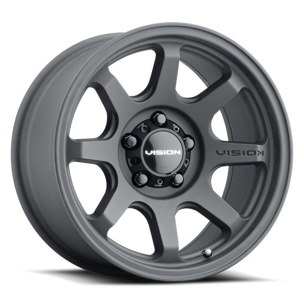 Vision Off-Road Jeep Wrangler Flow Satin Black Wheel; 17x8; 30mm Offset ...