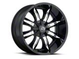 Vision Off-Road Manic Gloss Black Machined Wheel; 18x9; -12mm Offset (87-95 Jeep Wrangler YJ)