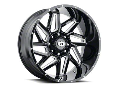 Vision Off-Road Spyder Gloss Black Milled 6-Lug Wheel; 22x14; -76mm Offset (04-15 Titan)