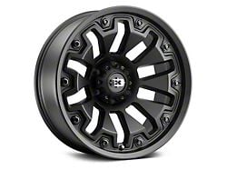 Vision Off-Road Armor Satin Black with Black Bolt Inserts 6-Lug Wheel; 20x9; 12mm Offset (16-24 Titan XD)