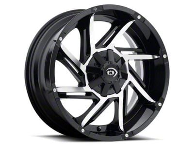 Vision Off-Road Prowler Gloss Black Machined 6-Lug Wheel; 18x9; -12mm Offset (16-24 Titan XD)