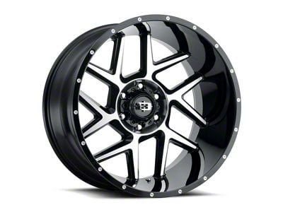 Vision Off-Road Sliver Gloss Black Machined 6-Lug Wheel; 20x9; 0mm Offset (16-24 Titan XD)