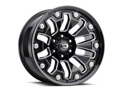 Vision Off-Road Armor Gloss Black Milled with Black Bolt Inserts 6-Lug Wheel; 18x9; 12mm Offset (22-24 Tundra)