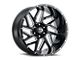 Vision Wheel Spyder Gloss Black Milled 6-Lug Wheel; 22x12; -57mm Offset (10-24 4Runner)