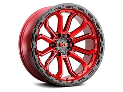 Vision Wheel Korupt Gloss Red with Gloss Black Lip 6-Lug Wheel; 18x9; -12mm Offset (10-24 4Runner)