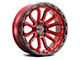 Vision Wheel Korupt Gloss Red with Gloss Black Lip 6-Lug Wheel; 18x9; -12mm Offset (10-24 4Runner)