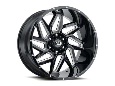 Vision Wheel Spyder Gloss Black Milled 6-Lug Wheel; 22x12; -57mm Offset (21-25 Bronco, Excluding Raptor)