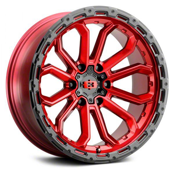 Vision Wheel Tundra Korupt Gloss Red with Gloss Black Lip 6-Lug Wheel ...