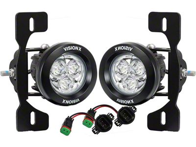 Vision X 3.70-Inch Multi-LED CG2 Light Mini Cannon Fog Light Kit (18-25 Jeep Wrangler JL w/ Metal Front Bumper)