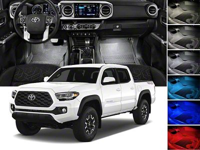 VLEDS Switched Footwell Light Kit; Front and Rear; Blue (16-23 Tacoma)