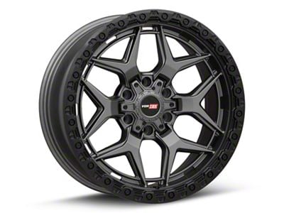 Vortek Off-Road VRT-603 Matte Titanium with Black Bead Ring 6-Lug Wheel; 18x9; -12mm Offset (04-15 Titan)