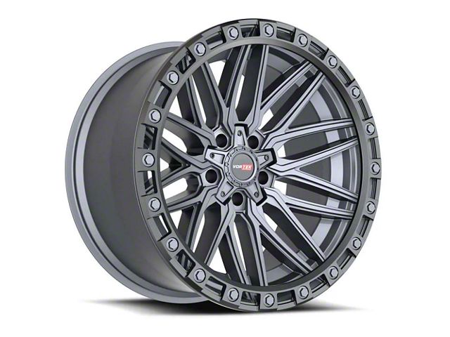 Vortek Off-Road VRT-608 Matte Titanium with Black Bead Ring 6-Lug Wheel; 18x9; 0mm Offset (05-15 Tacoma)