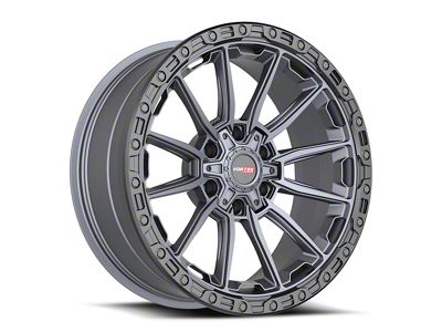 Vortek Off-Road VRT-601 Matte Titanium with Black Bead Ring 6-Lug Wheel; 22x12; -44mm Offset (10-24 4Runner)