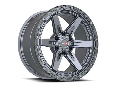 Vortek Off-Road VRT-602 Matte Titanium with Black Bead Ring 6-Lug Wheel; 17x9; 0mm Offset (10-24 4Runner)