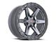 Vortek Off-Road VRT-602 Matte Titanium with Black Bead Ring 6-Lug Wheel; 17x9; 12mm Offset (10-24 4Runner)