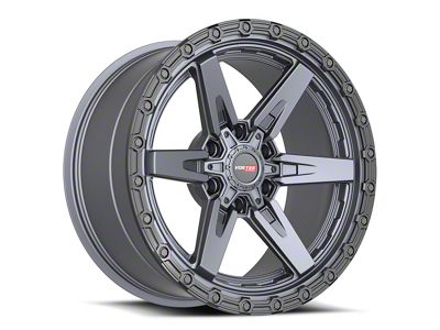 Vortek Off-Road VRT-602 Matte Titanium with Black Bead Ring 6-Lug Wheel; 18x9; 0mm Offset (10-24 4Runner)