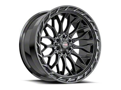 Vortek Off-Road VRP-503 All Black Center and Diamond Cut Ring with Dark Tint 6-Lug Wheel; 24x11; -24mm Offset (10-24 4Runner)