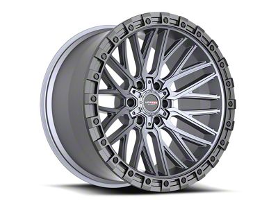 Vortek Off-Road VRT-608 Matte Titanium with Black Bead Ring 6-Lug Wheel; 17x9; 0mm Offset (03-09 4Runner)