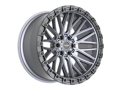 Vortek Off-Road VRT-608 Matte Titanium with Black Bead Ring 6-Lug Wheel; 17x9; -12mm Offset (10-24 4Runner)