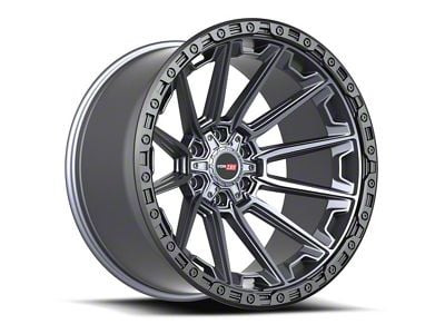 Vortek Off-Road VRT-601 Matte Titanium with Black Bead Ring 6-Lug Wheel; 17x9; 0mm Offset (21-24 Bronco, Excluding Raptor)