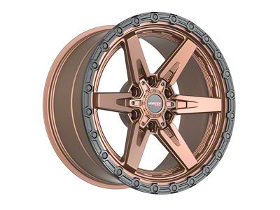 Vortek Off-Road VRT-602 Matte Bronze with Black Bead Ring 6-Lug Wheel; 17x9; 12mm Offset (22-25 Bronco Raptor)