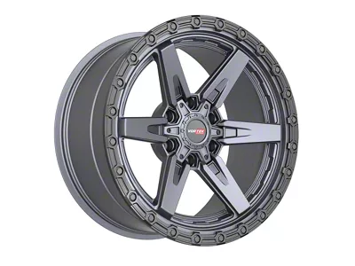 Vortek Off-Road VRT-602 Matte Titanium with Black Bead Ring 6-Lug Wheel; 17x9; 0mm Offset (21-24 Bronco, Excluding Raptor)