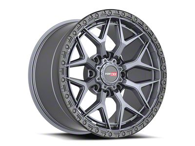 Vortek Off-Road VRT-603 Matte Titanium with Black Bead Ring 6-Lug Wheel; 17x9; 12mm Offset (21-24 Bronco, Excluding Raptor)