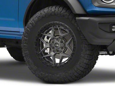 Vortek Off-Road VRT-603 Matte Titanium with Black Bead Ring 6-Lug Wheel; 18x9; 0mm Offset (21-24 Bronco, Excluding Raptor)