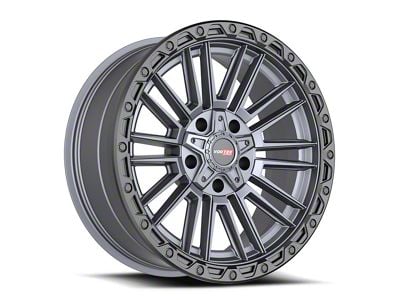 Vortek Off-Road VRT-604 Matte Titanium with Black Bead Ring 6-Lug Wheel; 17x9; 0mm Offset (22-25 Bronco Raptor)