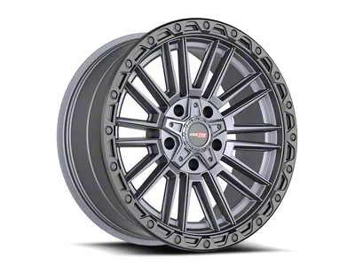 Vortek Off-Road VRT-604 Matte Titanium with Black Bead Ring 6-Lug Wheel; 20x9.5; -18mm Offset (21-24 Bronco, Excluding Raptor)