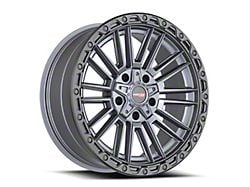 Vortek Off-Road VRT-604 Matte Titanium with Black Bead Ring 6-Lug Wheel; 22x10; -18mm Offset (22-24 Bronco Raptor)