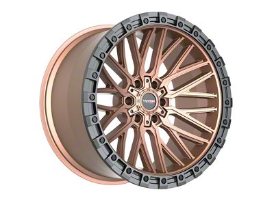 Vortek Off-Road VRT-608 Matte Bronze with Black Bead Ring 6-Lug Wheel; 17x9; 12mm Offset (21-25 Bronco, Excluding Raptor)